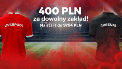 Kurs 200.00 na dowolny zakład na mecz Liverpool – Arsenal