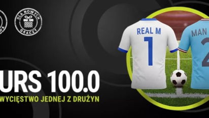 Kurs 100.00 na wygraną Realu Madryt lub Manchesteru City