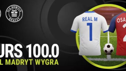 Kurs 100.00 na wygraną Realu Madryt z Osasuną