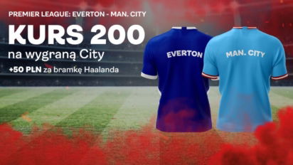Kurs 200.00 na wygraną Manchesteru City z Evertonem