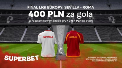 Kurs 200.00 na gola Sevilli lub AS Romy w finale Ligi Europy. Wygraj aż 400 PLN bonusu
