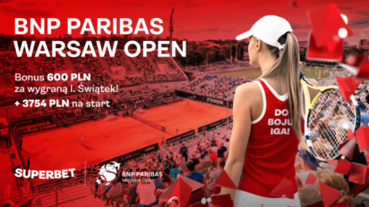 Bonus 600 PLN za wygraną Igi Świątek w BNP Paribas Warsaw Open