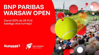 Codzienny zwrot 50% do 25 PLN na BNP Paribas Warsaw Open