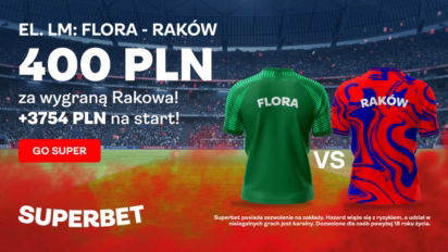 Bonus 400 zł za wygraną Rakowa Częstochowa w rewanżu z Florą Tallinn
