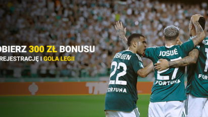 Bonusowe 300 pln za gola Legii Warszawa - zarejestruj konto u bukmachera i odbierz pokaźny bonus za bramkę Wojskowych