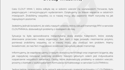 Clout MMA w oświadczeniu o PPV -