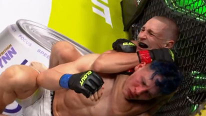 Lizak pokonuje Skowyrę przez duszenie w 1 rundzie - Clout MMA 1