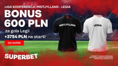 Bonus 600 zł za gola Legii Warszawa w spotkaniu z FC Midtjylland