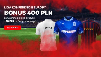 Bonus 400 zł za wygraną polskiej drużyny w eliminacjach do Ligi Konferencji Europy
