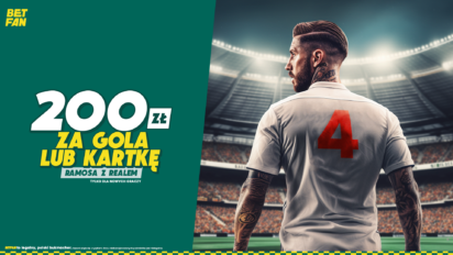 Bonus 200 pln za gola lub kartkę Ramosa - zgarnij freebet za bramkę lub kartkę Sergio Ramosa w meczu Realem Madryt