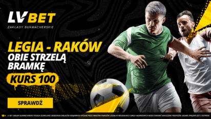Kurs 100.00 na gola obu drużyn w meczu Legii z Rakowem - zarejestruj konto i zyskaj wysoki mnożnik na hit Ekstraklasy