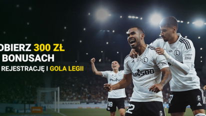 Bonus 300 pln za gola Legii Warszawa z AZ Alkmaar - zarejestruj konto, wyraź zgody marketingowe i zgarnij bonus