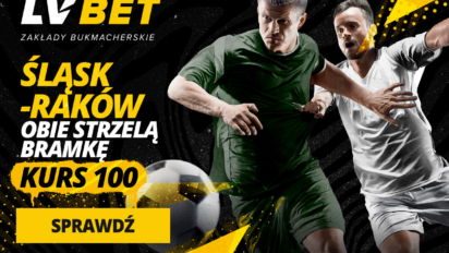 Kurs 100.00 na zdarzenie Obie drużyny strzelą gola w meczu Śląsk - Raków