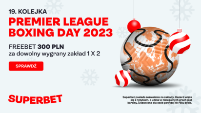 Kurs 150.00 na zakład 1X2 na dowolny mecz 19. kolejki Premier League