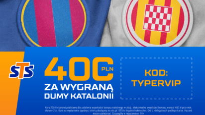 Bonus 400 PLN za wygraną FC Barcelony z Gironą