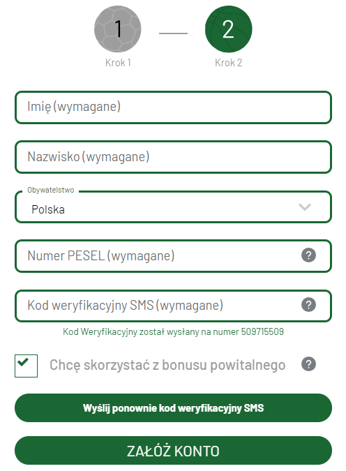 totalbet kod promocyjny rejestracja krok 2