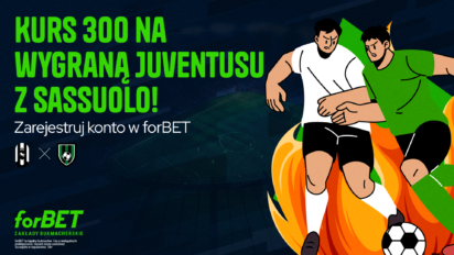 Kurs 300.00 na wygraną Juventusu z Sassuolo