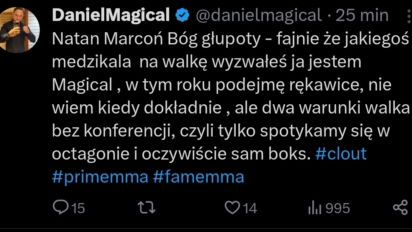 Daniel Magical chce walki z Natanem Marconiem! - Stawia jednak warunki