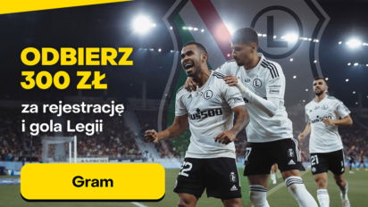 Freebet 300 PLN za rejestrację i gola Legii w meczu z Molde