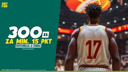 Freebet 300 PLN za min. 15 punktów Mitchella z 76ers