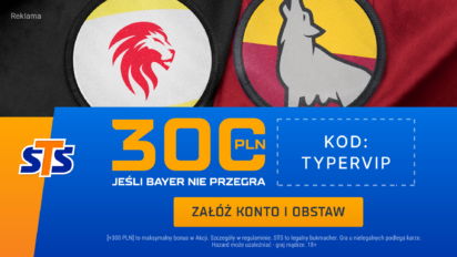 Zgarnij bonus 300 PLN, jeśli Bayer nie przegra z Romą