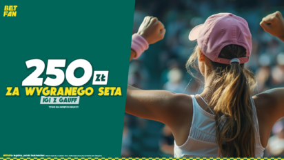 Freebet 250 PLN za wygranego seta Igi Świątek z Gauff