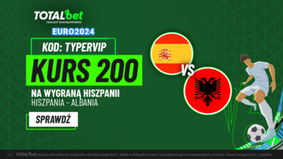 Kurs 200.00 na wygraną Hiszpanii z Albanią na EURO 2024
