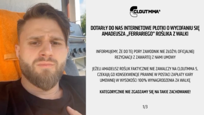 Amadeusz Ferrari rezygnuje z walki?! - Clout MMA wydało oświadczenie
