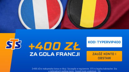 Bonus 400 PLN za gola Francji lub Belgii