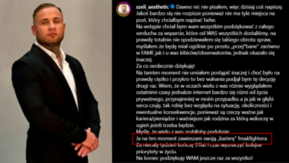 Szeliga kończy z freak fightami? Oficjalnie zawiesza swoją karierę!