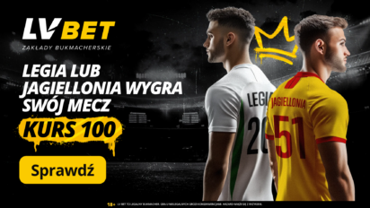 Kurs 100.00 na wygraną Legii lub Jagiellonii