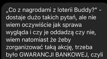 Co z nagrodami z loterii Buddy? Marcin Malczyński wypowiedział się na ten temat