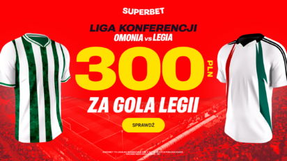 Bonus 300 PLN za gola Legii Warszawa z Omonią
