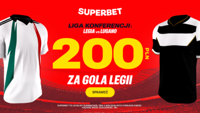 Bonus 200 PLN za gola Legii Warszawa z Lugano