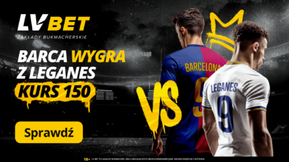 Kurs 150.00 na wygraną Barcelony z Leganes