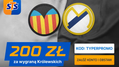 Bonus 200 PLN za wytypowanie zwycięzcy meczu Valencia - Real Madryt