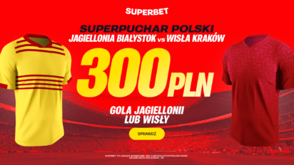 Bonus 300 PLN za gola Jagiellonii lub Wisły Kraków