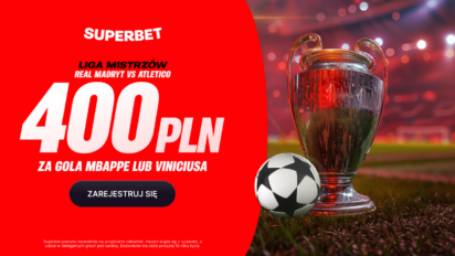 Bonus 400 PLN za gola Mbappe lub Viniciusa Jr. w meczu z Atletico
