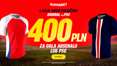 Bonus 400 PLN za gola Arsenalu lub PSG