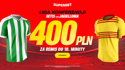 Bonus 400 PLN za remis do 10. minuty w meczu Jagiellonii