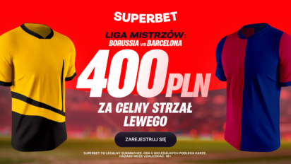 Bonus 400 PLN za celny strzał Lewandowskiego w meczu z Borussią Dortmund
