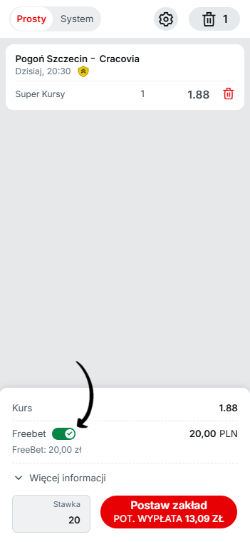 jak wykorzystać freebet w superbet