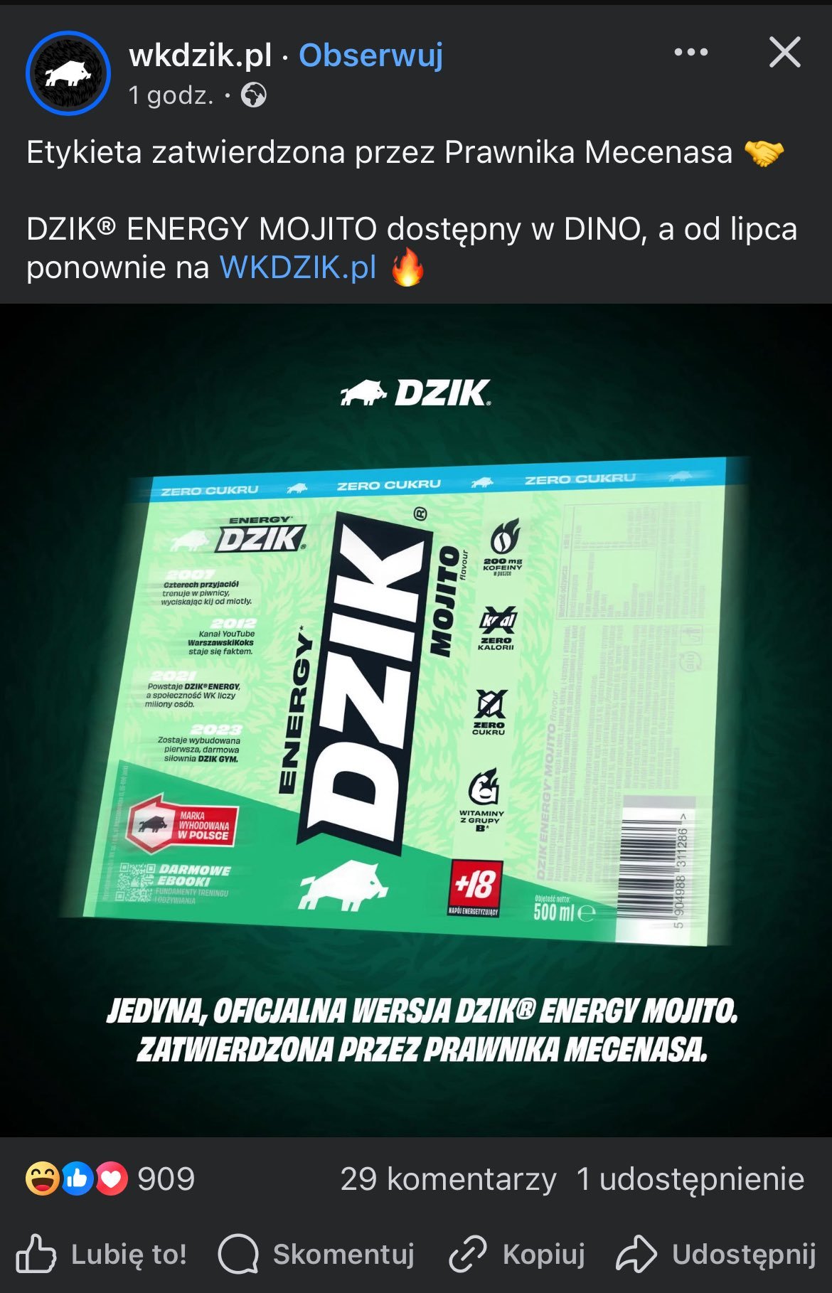 dzik etykieta
