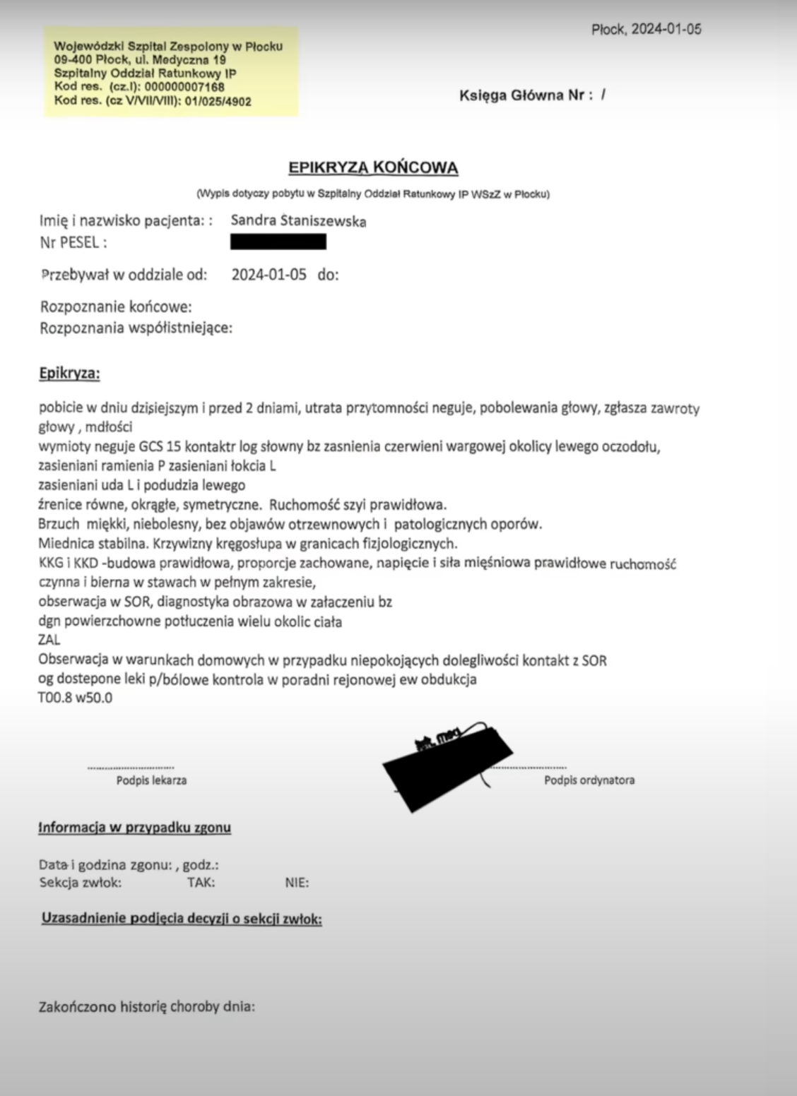 Epikryza Sandry Staniszewskiej