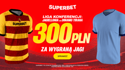 Bonus 300 PLN za zwycięstwo Jagiellonii Białystok z Dinamem Tirana