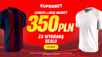 Bonus 350 PLN za zwycięstwo Realu Madryt z Levante