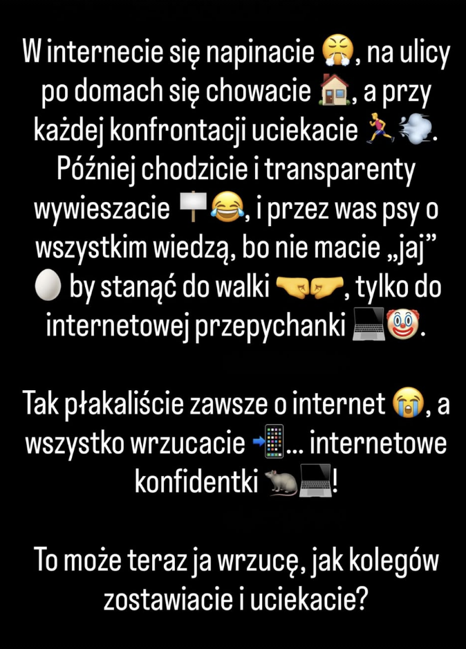 Kibice z hasłami w stronę Załęckiego - Denis odpowiada poetycko!
