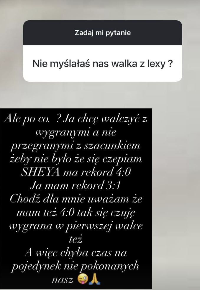 Laluna nie chce walki z Lexy Chaplin