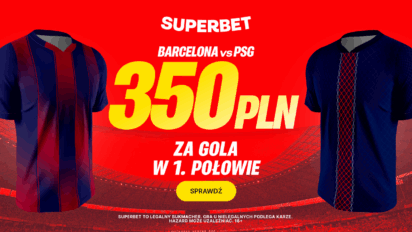Bonus 350 PLN za gola w 1. połowie meczu FC Barcelona - PSG