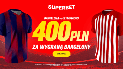 Bonus 400 PLN za zwycięstwo FC Barcelony z Olympiakosem